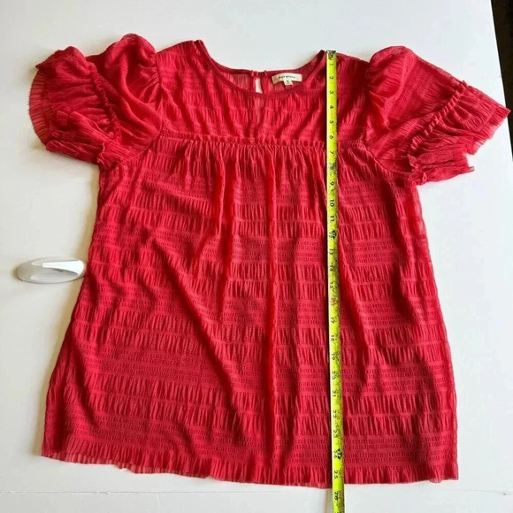 Max studio mesh lace top In washed red Women's size M - Picture 2 of 7